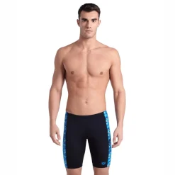 Fitness And Gym Shorts*Arena Mens Pooltiles Jammer Swim Shorts in black blue