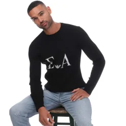 Knitwear*Armani Crewneck Sweater in Black