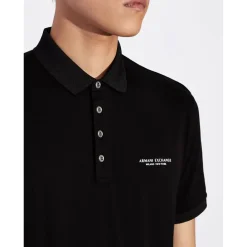 Polo Shirts*Armani Exchange Cotton Polo Shirt in Black
