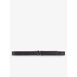 Belts*Armani Exchange Cut Out Large Logo Belt in Black