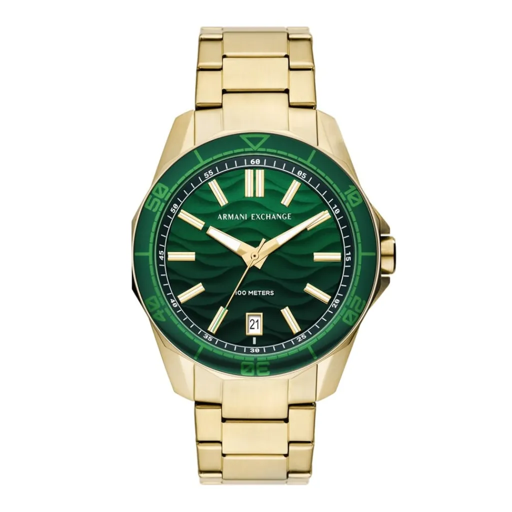 Jewellery-Watches*Armani Exchange Exchange Mens Three Hand Date, Gold Tone Stainless Steel Watch, Ax1951 in Gold