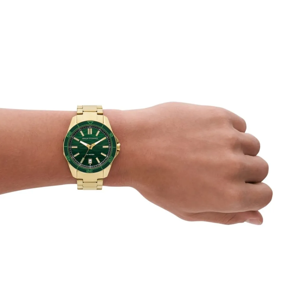 Jewellery-Watches*Armani Exchange Exchange Mens Three Hand Date, Gold Tone Stainless Steel Watch, Ax1951 in Gold