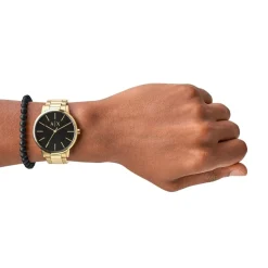 Jewellery-Watches*Armani Exchange Exchange Three Hand Watch And Bracelet Gift Set in Gold