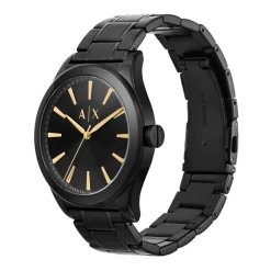 Jewellery-Watches*Armani Exchange Exchange Three Hand Black Stainless Steel Watch And Bracelet Gift Set Ax7102 in Black