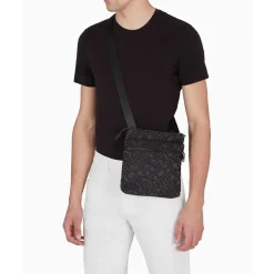 Bags*Armani Exchange Exchange Lettering Messenger Bag with Detachable Strap in Black
