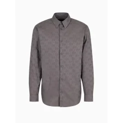 Shirts*Armani Exchange Jacquard Regular Fit Long Sleeve Shirt in Grey