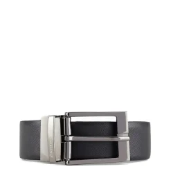 Belts*Armani Exchange Plaque Buckle Logo Belt in Black