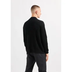 Knitwear*Armani Exchange Rib Knit Mock Neck Regular Fit Sweater in Black