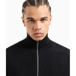 Knitwear*Armani Exchange Turtleneck Long Sleeve Regular Fit Sweater in Black
