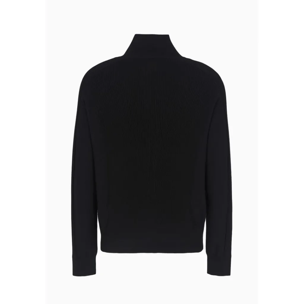 Knitwear*Armani Exchange Turtleneck Long Sleeve Regular Fit Sweater in Black