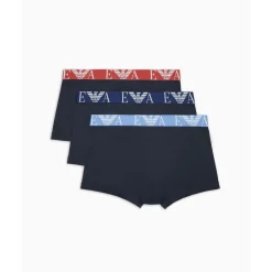 Underwear And Socks*Armani Mens 3-Pack Trunks in Multi colour