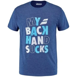 Fitness And Gymwear*Babolat Lettering Crew Neck T-Shirt in Blue