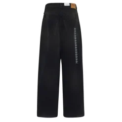 Jeans*Balenciaga Denim Size Sticker Baggy Trousers in Black