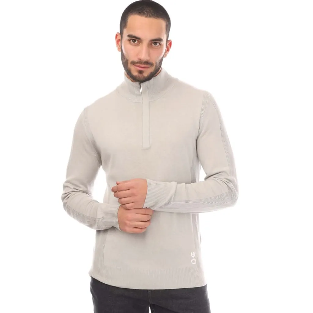 Knitwear*Belstaff Cotton Silk Blend Challenger Sweater in Grey