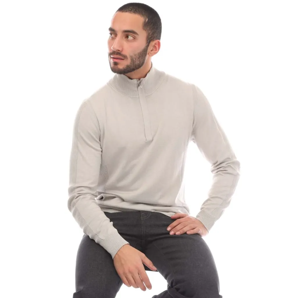 Knitwear*Belstaff Cotton Silk Blend Challenger Sweater in Grey