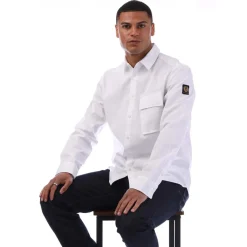 Polo Shirts|Shirts*Belstaff Garment Dye Cotton Scale Shirt in White