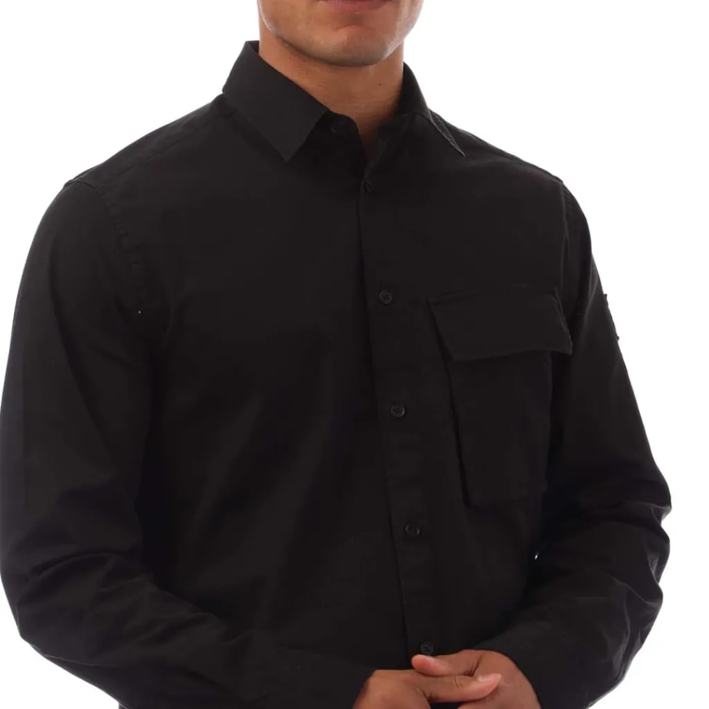 Polo Shirts|Shirts*Belstaff Garment Dye Cotton Scale Shirt in Black