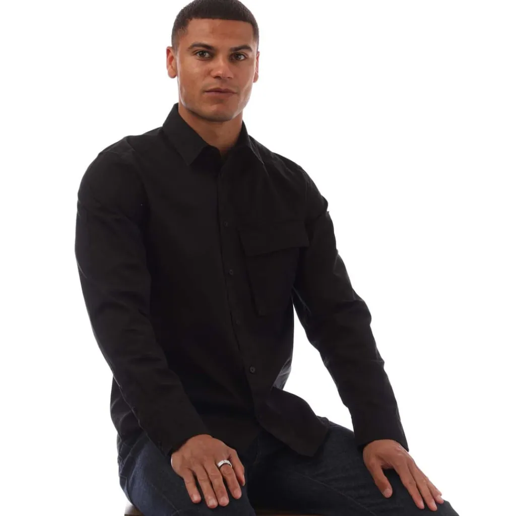 Polo Shirts|Shirts*Belstaff Garment Dye Cotton Scale Shirt in Black