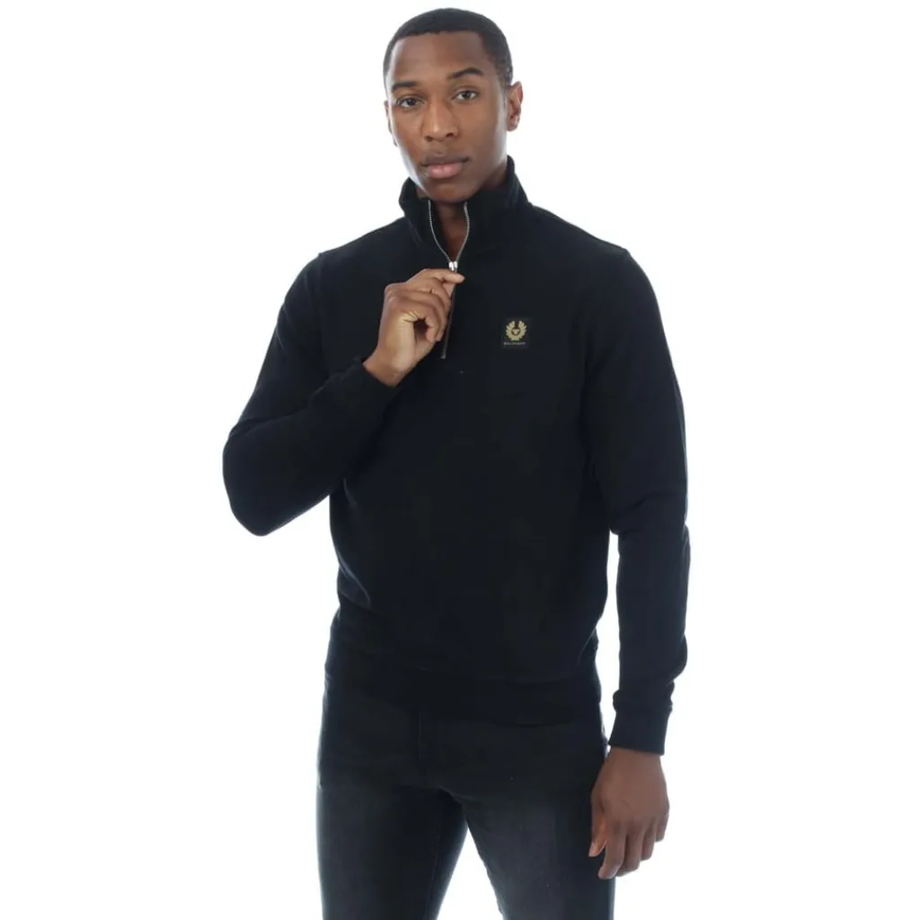 Sweatshirts*Belstaff Quarter Zip Sweatshirt in Black