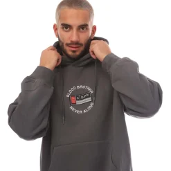 Sweatshirts*Blood Brother Badged Basket Hoodie in Grey