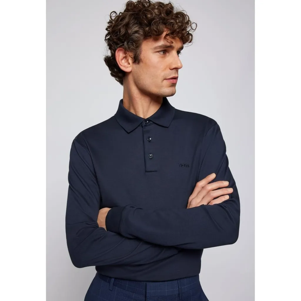 Polo Shirts*Boss 30 Long Sleeve Polo Shirt in Blue