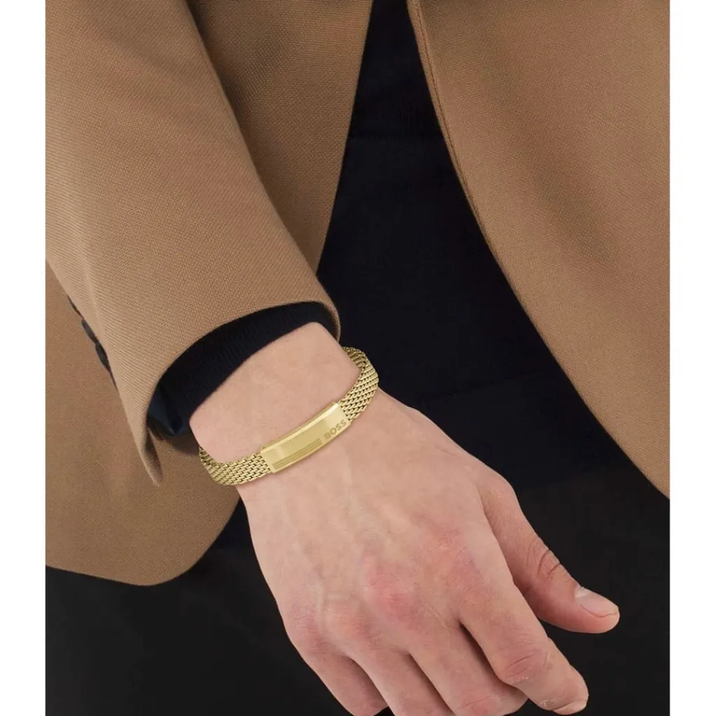 Jewellery-Watches*Boss Alen Mesh Bracelet in Gold