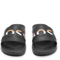 Beach Shoes*Boss Bay Slide Sandals in Black