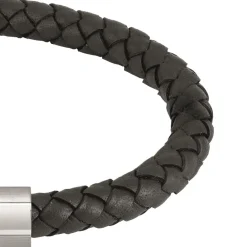 Jewellery-Watches*Boss Braided Black Leather Bracelet in Black