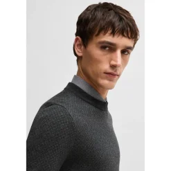 Knitwear*Boss Crew Neck Regular Fit Sweater in Black