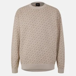 Knitwear*Boss Crew Neck Regular Fit Sweater in White
