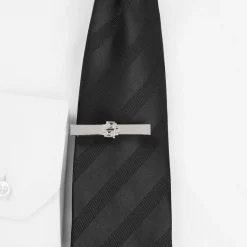 Jewellery-Watches|Formalwear*Boss Double B Monogram Brass Tie Clip in Silver