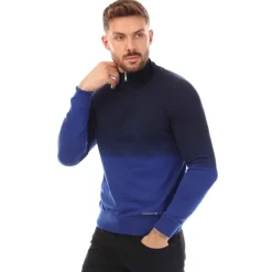 Knitwear*Boss Gesso Half Zip Sweater in Blue
