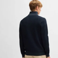 Knitwear*Boss H-Domico Full-Zip Cardigan in Dark Blue