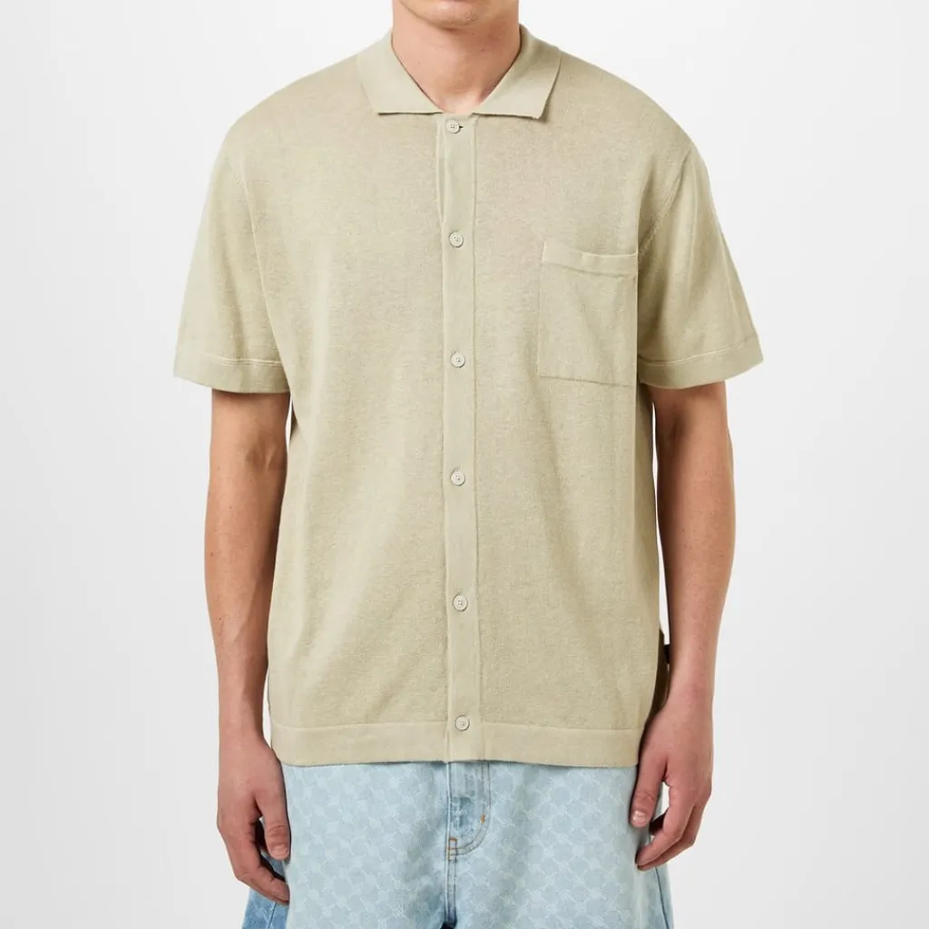Knitwear*Boss Kamiccio Regular Fit Short Sleeve Shirt in Beige