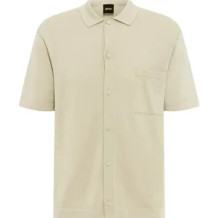 Knitwear*Boss Kamiccio Regular Fit Short Sleeve Shirt in Beige