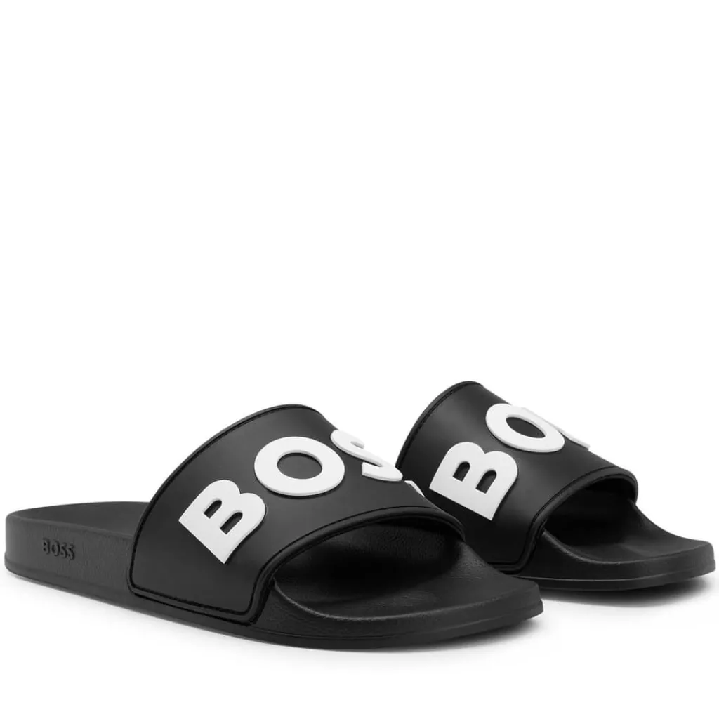 Beach Shoes*Boss Kirk Sliders in Black