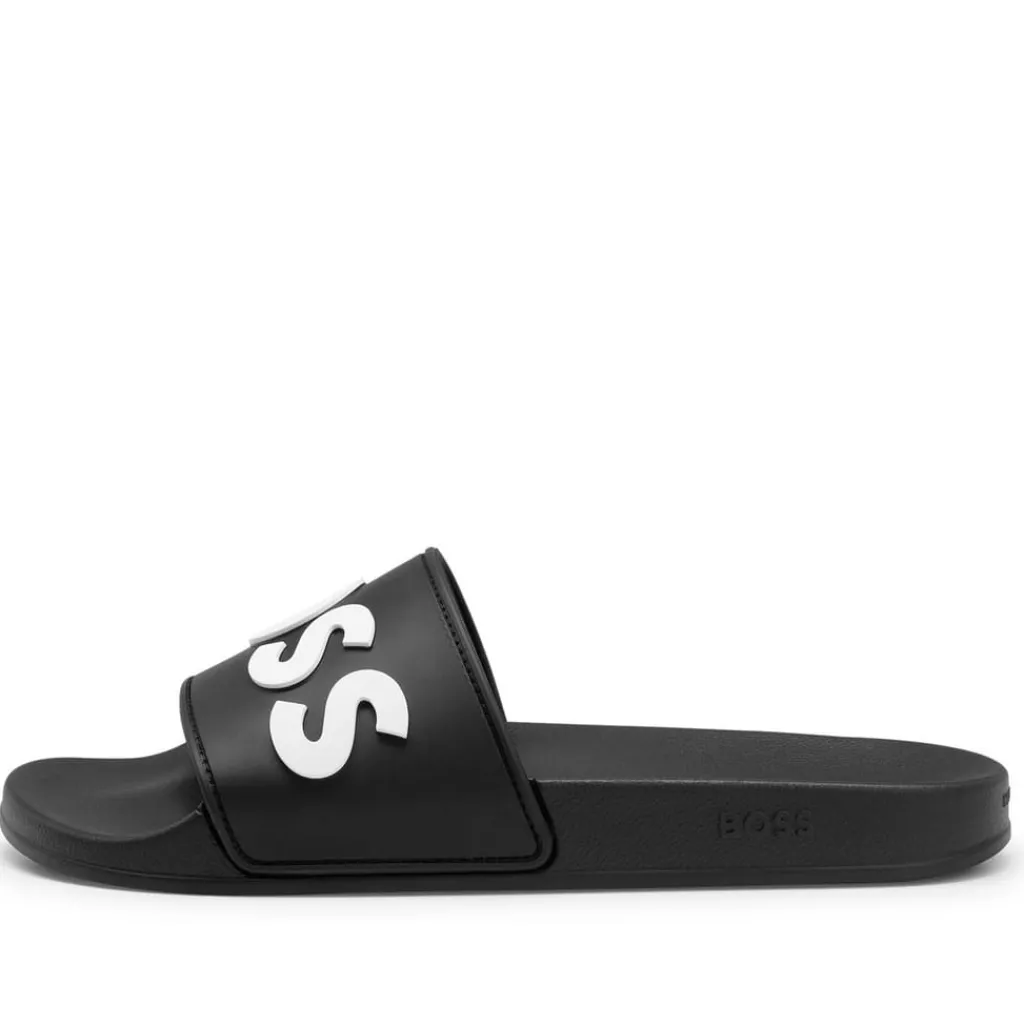 Beach Shoes*Boss Kirk Sliders in Black