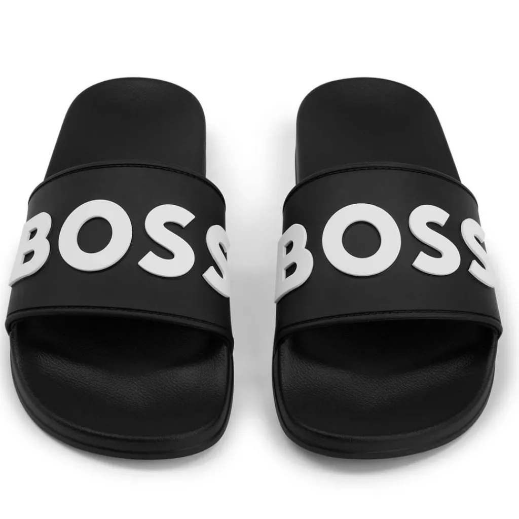 Beach Shoes*Boss Kirk Sliders in Black