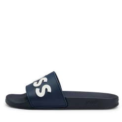 Beach Shoes*Boss Kirk Sliders in Dark Blue