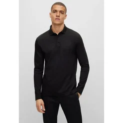 Polo Shirts*Boss Long Sleeve Polo Shirt in Black