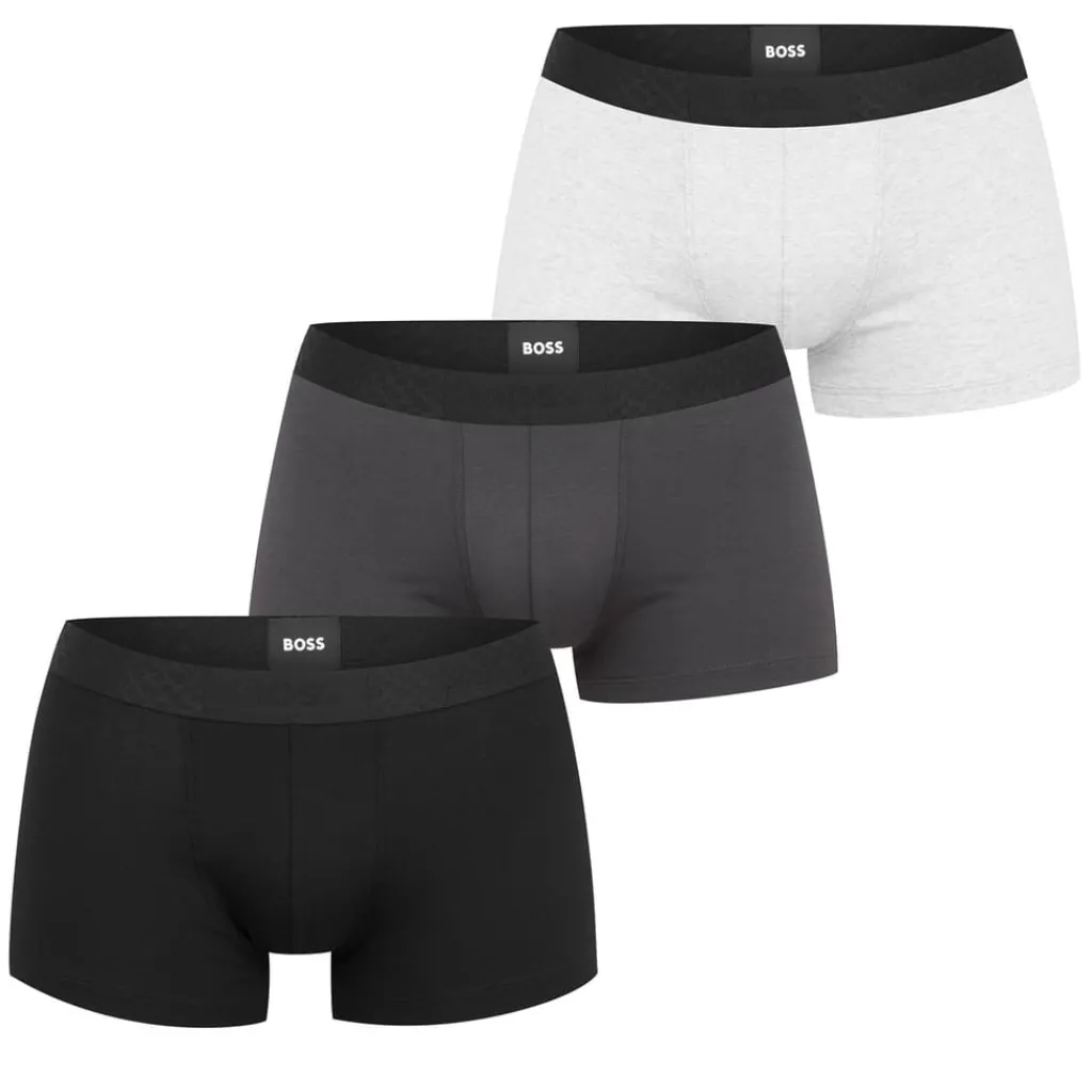 Underwear And Socks*Boss Monogram 3 Pack Boxer Trunks in Black