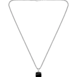 Jewellery-Watches*Boss Odell Black Onyx Pendant Necklace in Silver