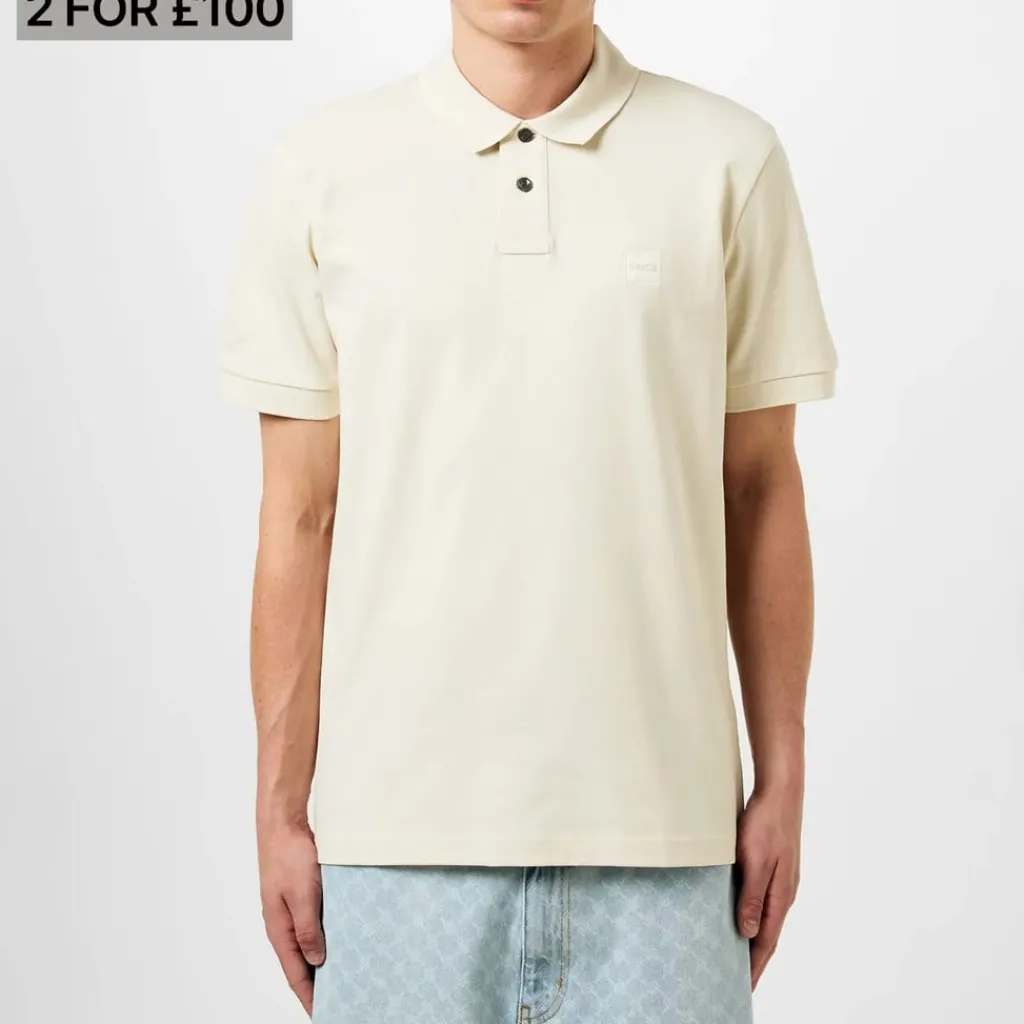 Polo Shirts*Boss Piqué Polo Top in White