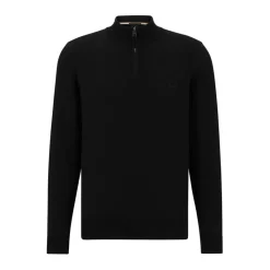Knitwear*Boss Quarter Zip Sweater in Black