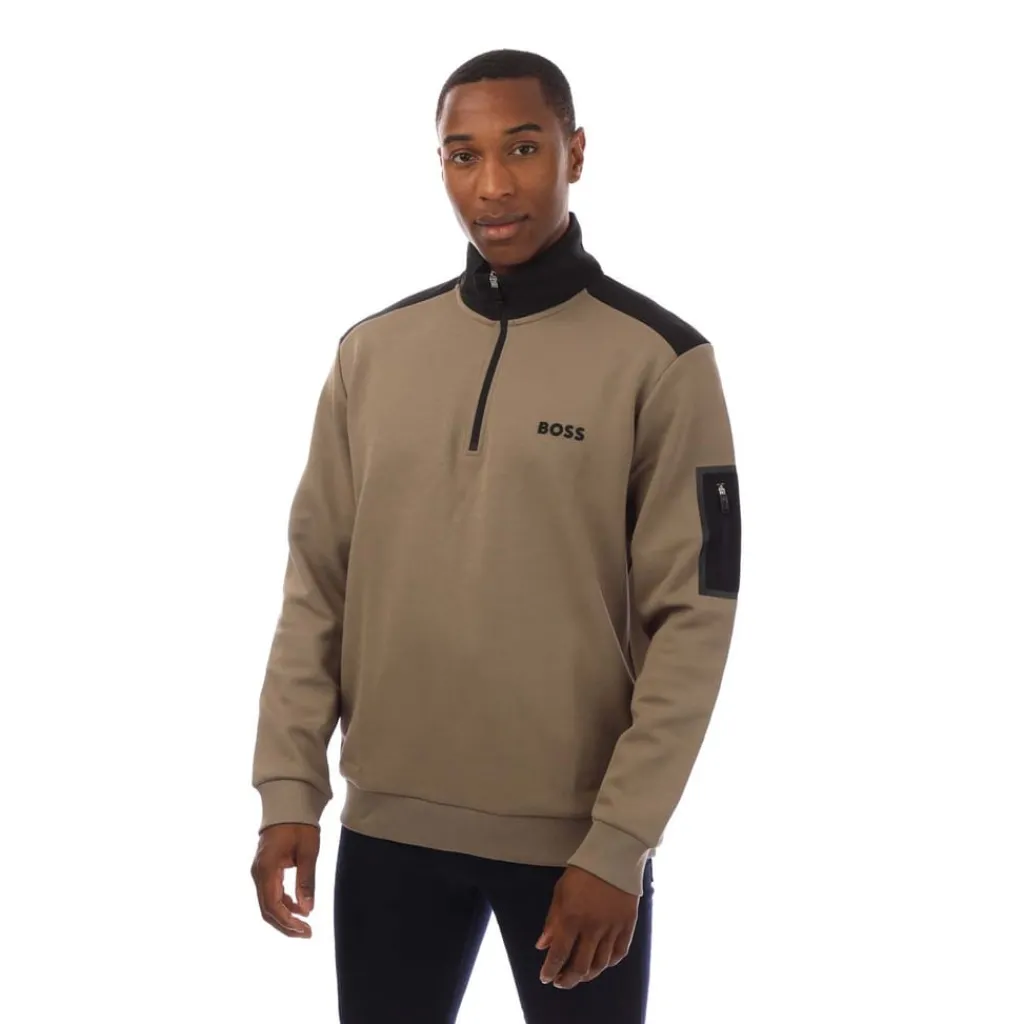 Sweatshirts*Boss Quarter-Zip Sweatshirt in Green