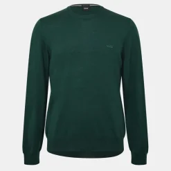 Knitwear*Boss Regular Fit Crew Neck Long Sleeve Sweater in Orange