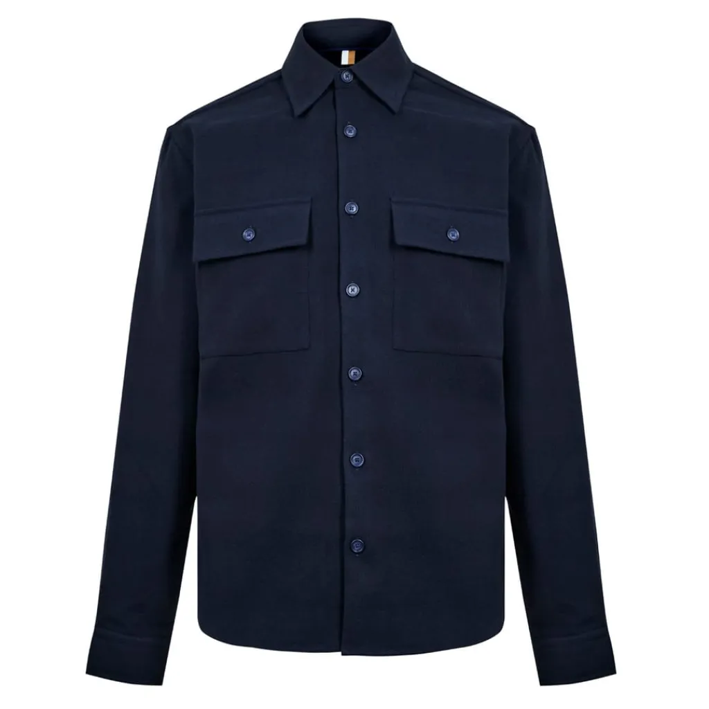 Knitwear*Boss Regular Fit Long Sleeve Shirt in Blue