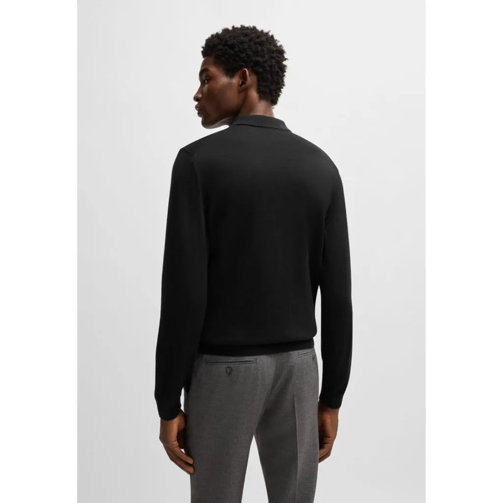 Knitwear*Boss Regular Fit Long Sleeve Sweater in Black
