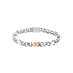 Jewellery-Watches*Boss Rian Stainless Steel And Rose Gold Ip Figaro Bracelet in Silver