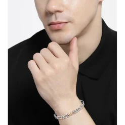 Jewellery-Watches*Boss Rian Stainless Steel And Rose Gold Ip Figaro Bracelet in Silver